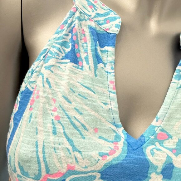 Lilly Pulitzer Arya Tank Into the Deep Women's M Halter Lightweight Resort Beach - Picture 3 of 5